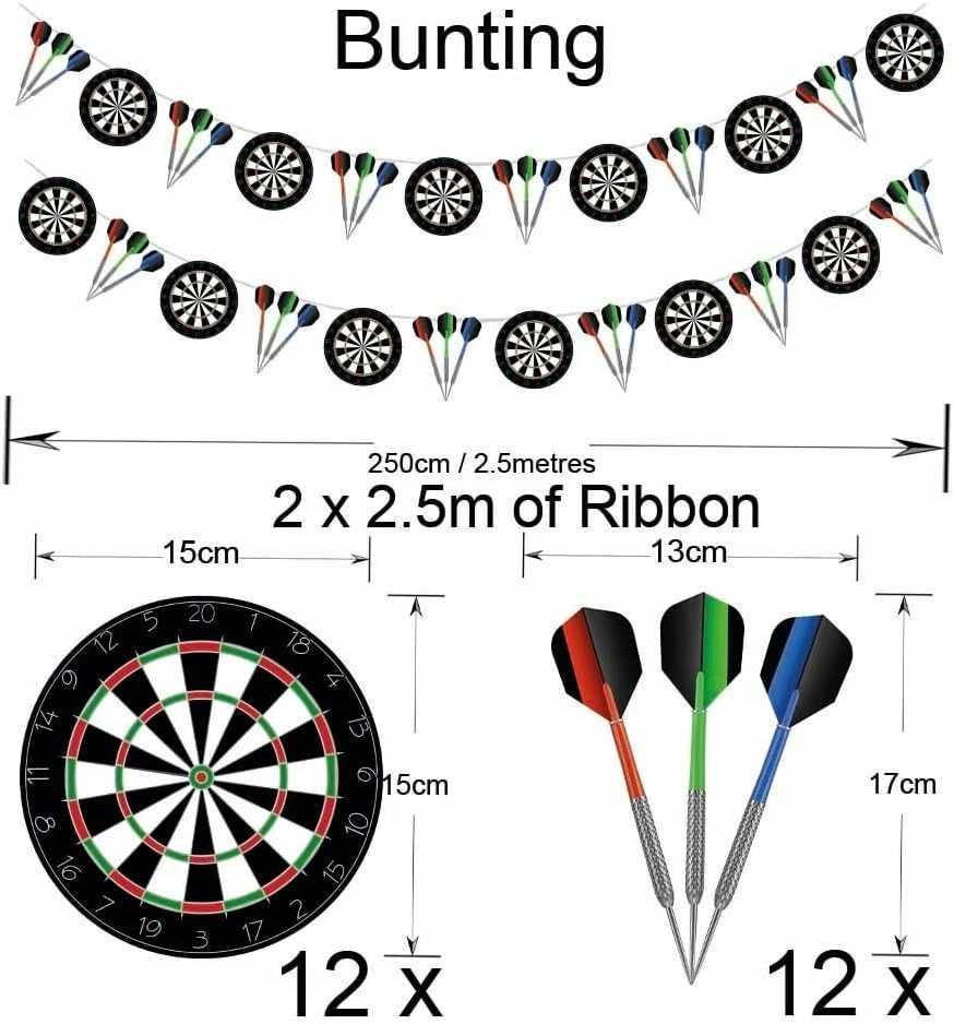 Darts Party Decoration Pack - Birthday Sports Events - Banners Bunting Toppers - Image 3 of 4