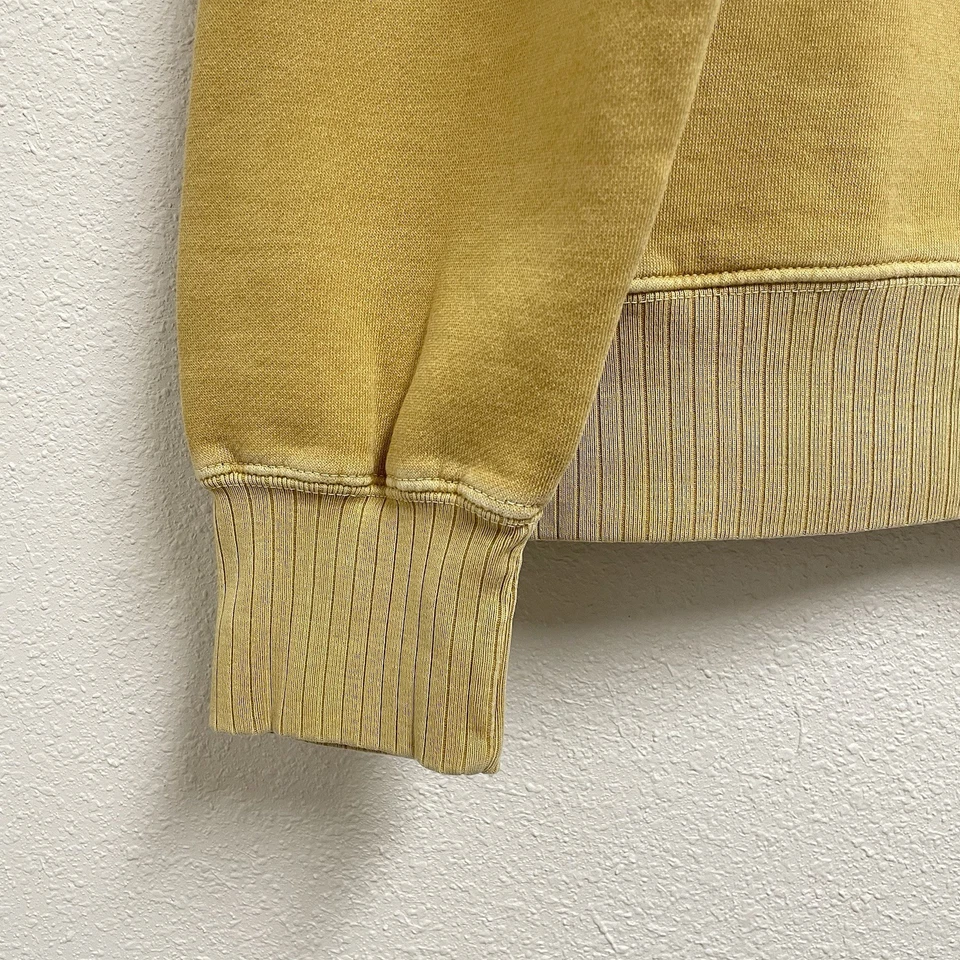 Sudadera De Colección Limited America Talla L Años 90 Para Mujer Cuadrada Raglán Desteñida Amarillo Bandas Foto 2 de 4