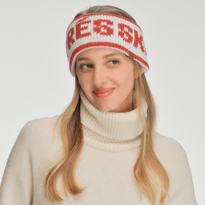 C.C Women Basic APRES SKI Letter with Solid Line Edge Winter Headband Headwrap