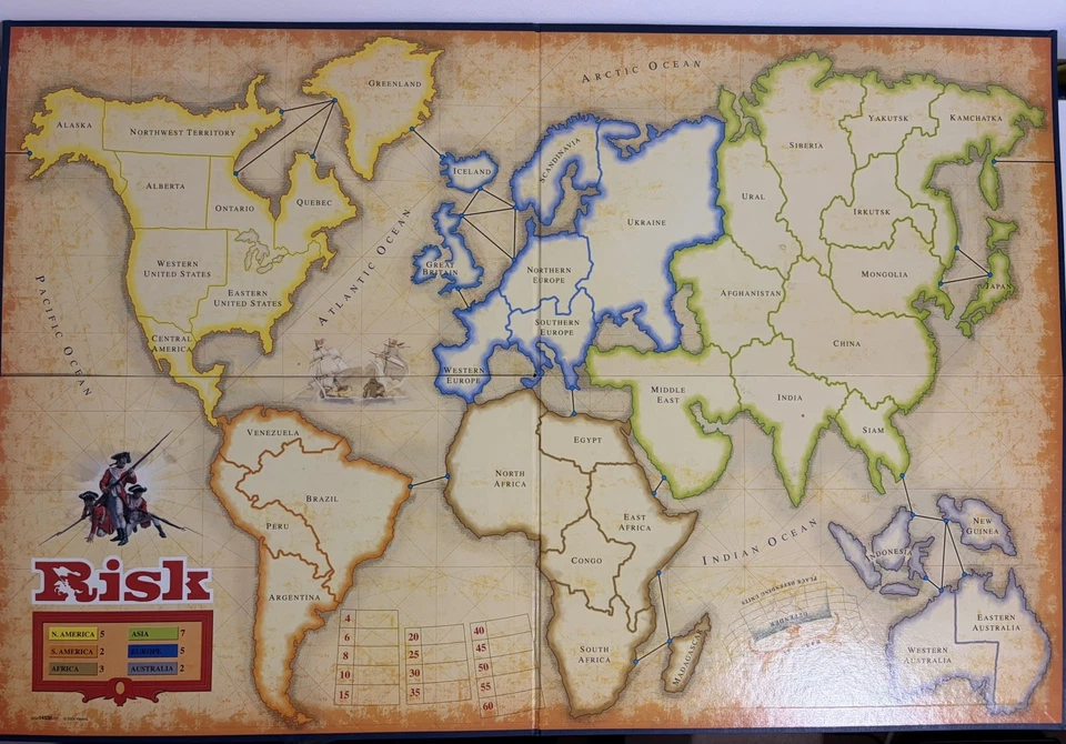 Risk Board Game Parker Bros 1996 The World Conquest Game Strategy 2-6 Players - Image 3 of 4