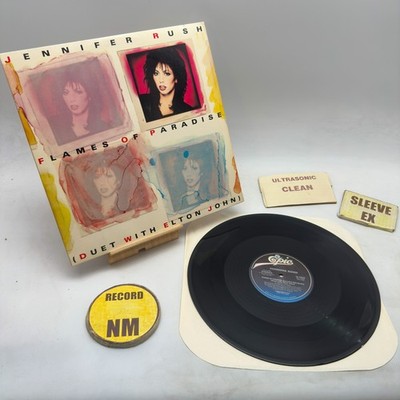 Jennifer Rush With Elton John - Flames Of Paradise NM/EX 1987 Ultrasonic Clean