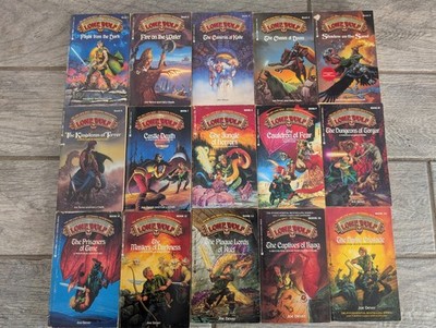 LONE WOLF ROLE PLAYING ADVENTURE Series Gamebooks #1-15, Joe Dever Solo Fantasy