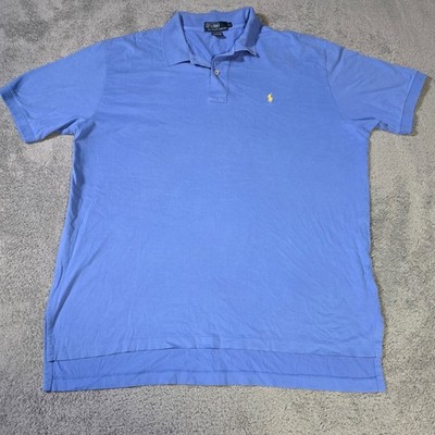 Polo Ralph Lauren Mens XL Polo Shirt Blue Short Sleeve Cotton Pony Logo 2138
