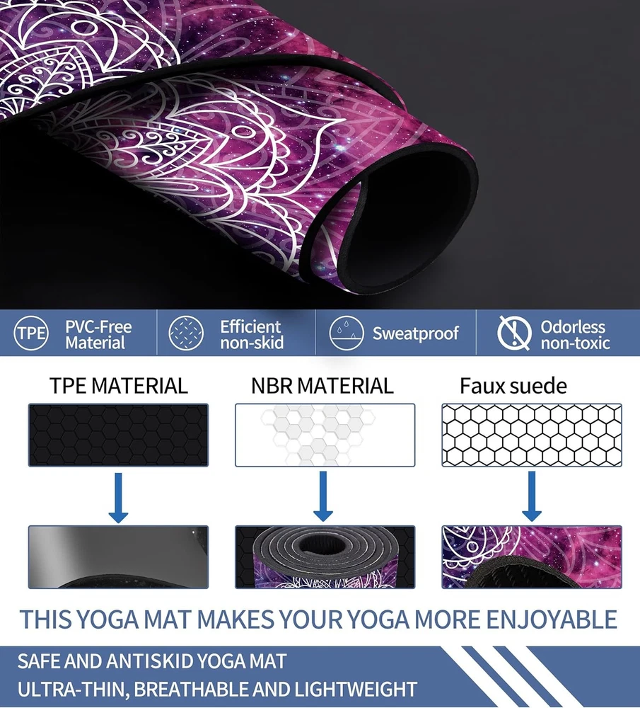 Non-Slip Double-Sided Eco Friendly TPE Yoga Exercise Fitness Mat Non-Slip Double-Sided Eco Friendly TPE Yoga Exercise Fitness Mat