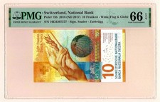 Switzerland 10 Franken 2016 ND 2017 P 75 b Gem UNC PMG 66 EPQ (TK 19 344)