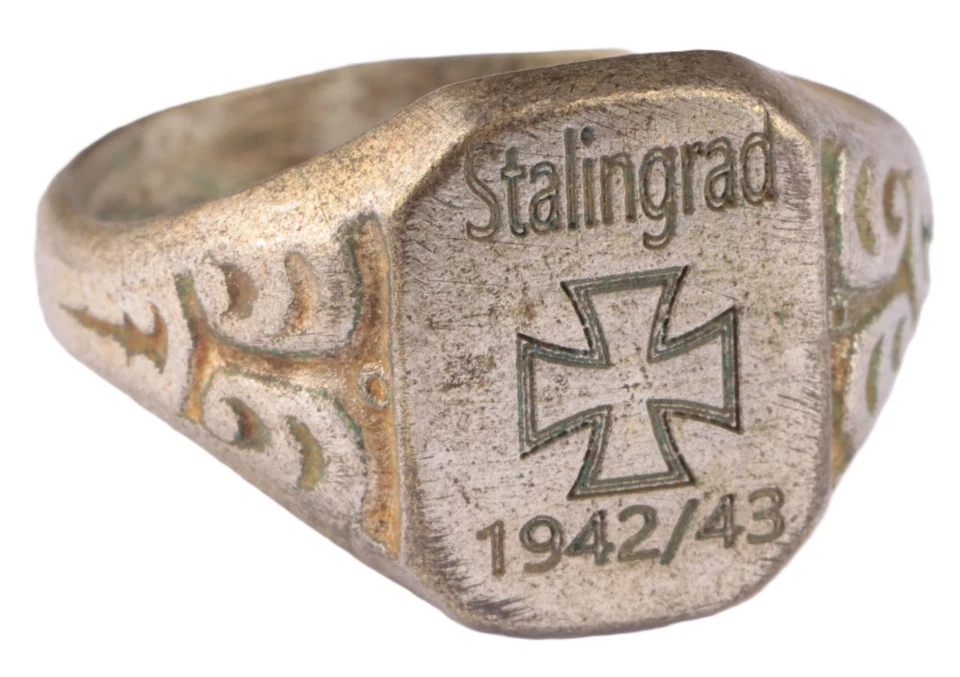 Stalingrad 1942-43 WW2 German ring WWII Germany Army Wehrmacht Iron cross Gothic - Image 3 of 4