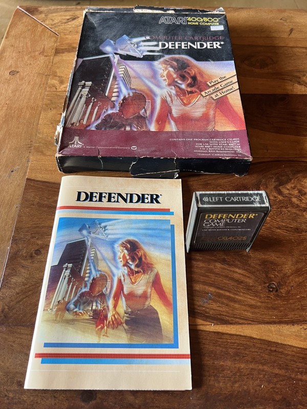 DEFENDER Vintage Atari 400 800  Computer Game cartridge - BIG BOX - CXL4025
