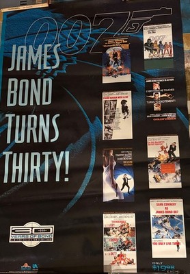 James Bond 007 Turns 30 Original video release poster 24 X 36 Rolled