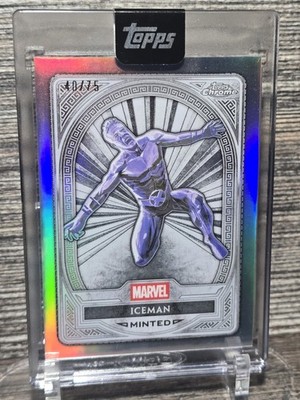 2025 Topps Chrome Marvel Mint #70 Ice Man Silver Card Refractor 40/75 Encased