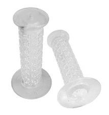 AME old school BMX bicycle grips - ROUNDS - CLEAR