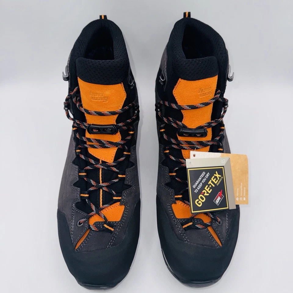 HanWag Makra Light GTX Boots Men’s Size 12 Asphalt Gray Orange Goretex - Image 3 of 4