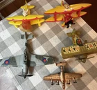 Dinky Toys Diecast Hawker Hurricane Military Airplane Vintage Gray/Yellow/Red