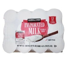 Kirkland Signature Evaporated Milk 12 Pack 12oz Cans Vitamin D Kosher Baking