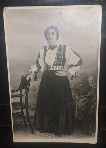 Foto Postkarte Frau Kostüm Sardisch Fotograf Tarasconi Cagliari 1926 Sardinien