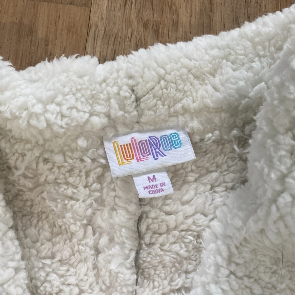 Длинный жилет LuLaRoe из искусственной овчины женский M зеленый/серый, черный с оранжевым - Изображение 2 из 3