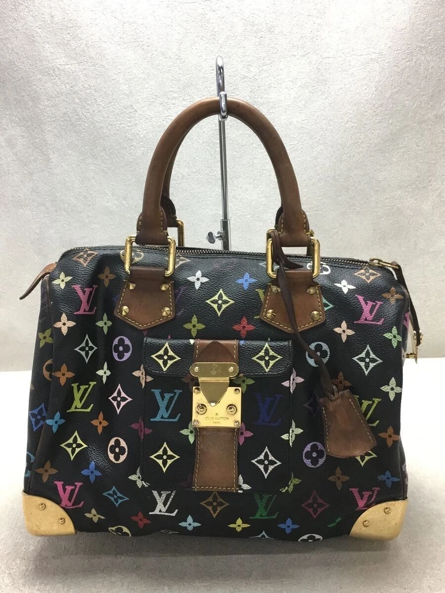 LOUIS VUITTON SPEEDY 30 HAND BAG MONOGRAM MULTICOLOR BLACK SP0095 M92642  japan