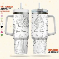 Custom Disney Sleeping Beauty Tumbler, Disney Characters Laser Engraved 40oz