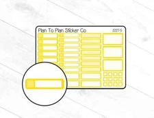 2227-5~~Yellow Mixed Labels & Boxes Planner Stickers.