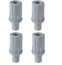 Pies de bala de acero inoxidable para mesas de trabajo, se adapta a redondos 1-5/8" OD - Juego de 4+1
