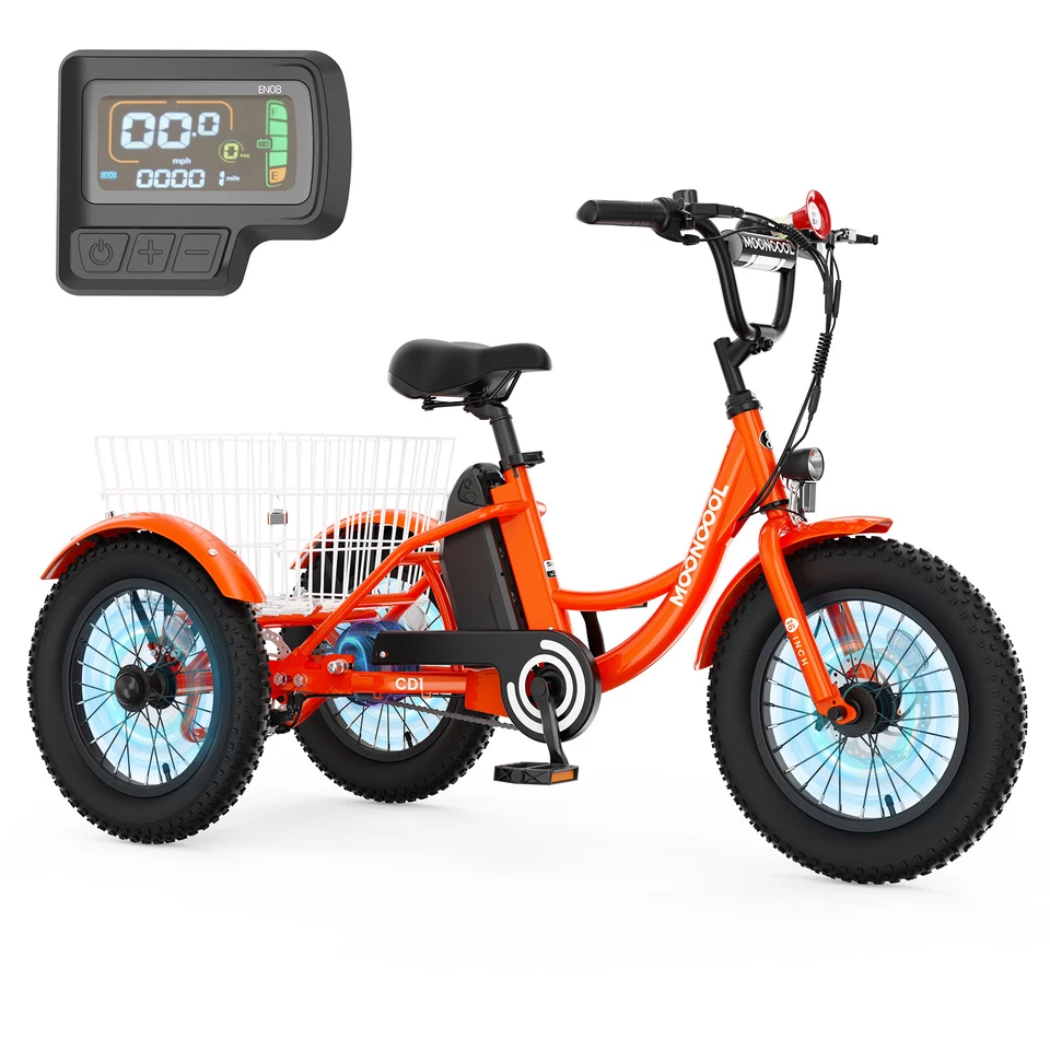 Triciclo Eléctrico MOONCOOL 16" para Niños 250W 24V 10.4Ah Cesta Triciclo Eléctrico Foto 3 de 4