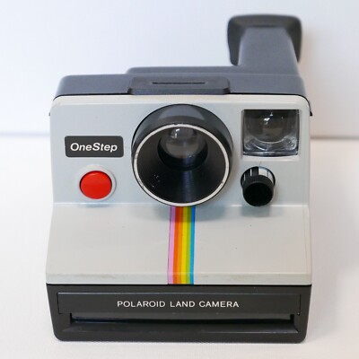 カメラ(？)(ヴィンテージ) Vintage Polaroid SX-70 OneStep White Rainbow Stripe Instant Camera