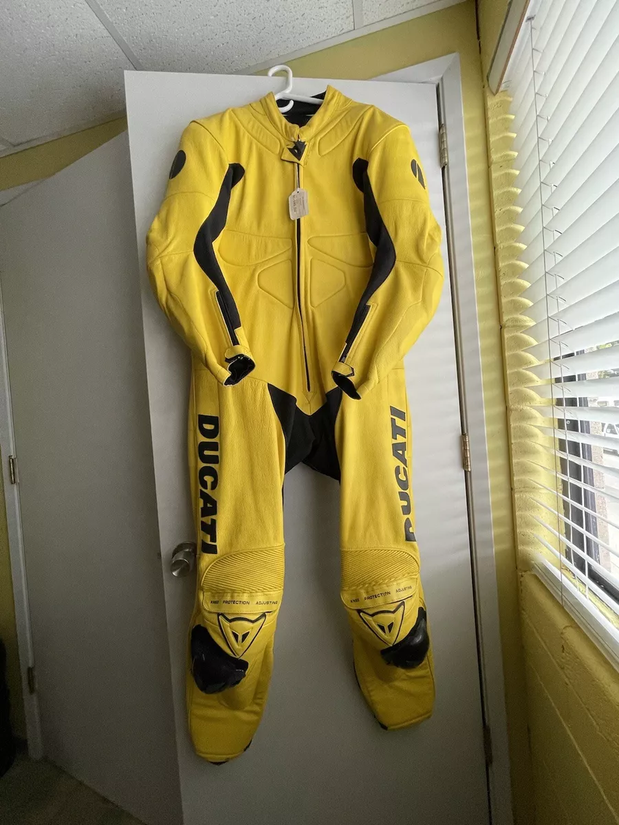 Yellow leather suit clearance