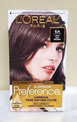 L'oreal Preference 6A Light Ash Brown Loreal Permanent Hair Color Dye