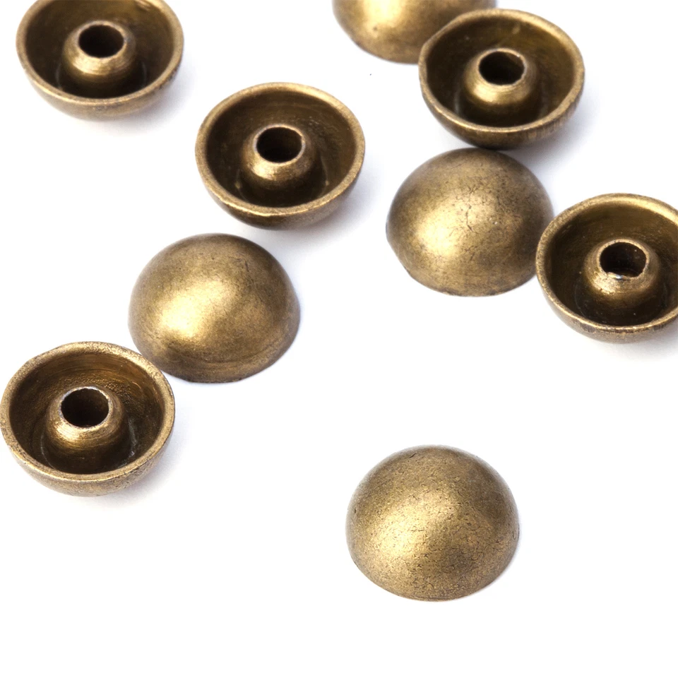 Round Mushroom Dome Studs DIY for Leather Craft Handbags Jacket Coats 6-10mm - Image 3 of 4