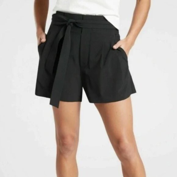 Athleta Black Skyline High Rise Paperbag Shorts 4 | eBay