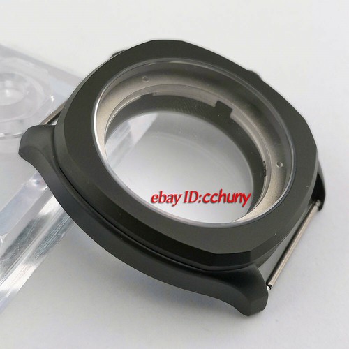 40mm Black PVD Sapphire Crystal watch Case fit ETA 2836 Miyota 8215 821A P915 - Picture 2 of 6