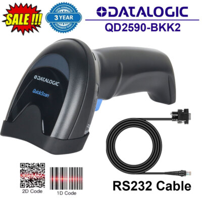 Datalogic QuickScan QD2590-BKK2 2D For POS Barcode Scanner With RS232 Cable NEW