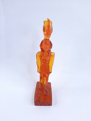 ANTIQUE ANCIENT EGYPTIAN AMBER Percious King Ramses Il Statue Hieroglyphic Egypt