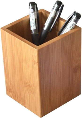 Bamboo Wood Desk Pen Pencil Holder Stand Multi Purpose Use Pencil Cup Pot Desk O - Picture 11 of 12