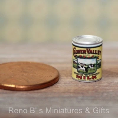 Dollhouse miniature Vintage label 1:12 Can of Evaporated Milk NEW
