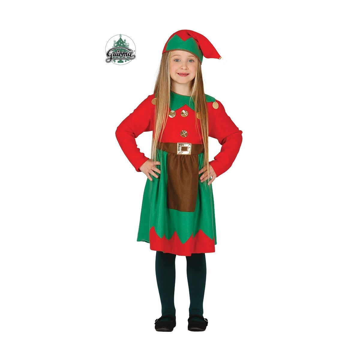 COSTUME ELFA AIUTANTE BABBO NATALE CARNEVALE VESTITO GUIRMA BAMBINA NATALE ELFO