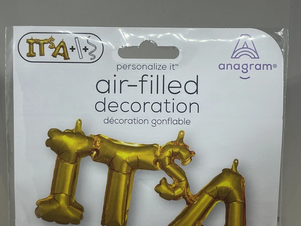 Anagram Word It’s A Gold Shower Foil Decorative Balloon Party 20”x9” - Image 2 of 4