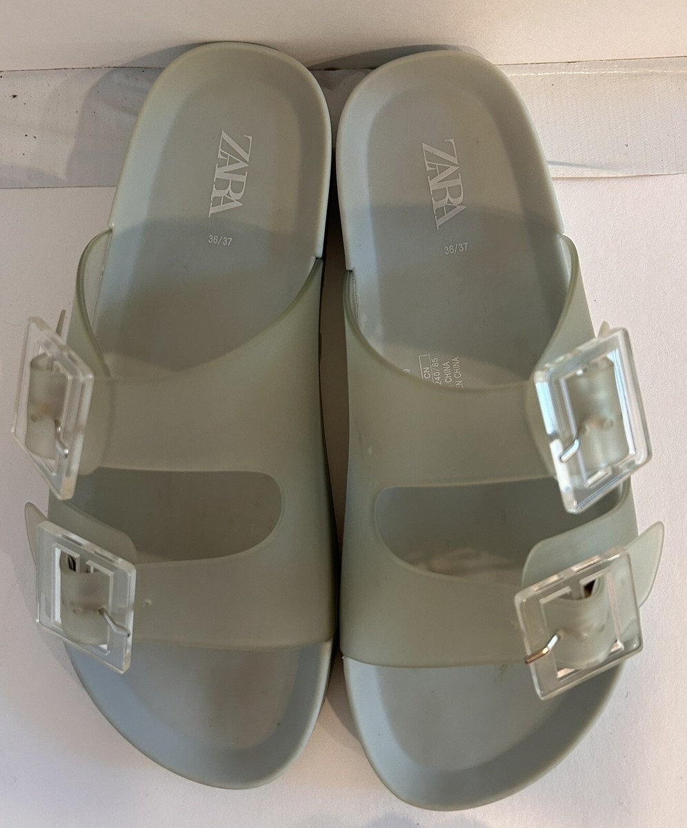 Zara SZ 36/37 Translucent/Light Blue Rubberized Buckled