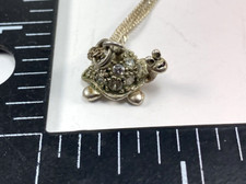 Adorable Sterling Silver Turtle Pendant With Sterling 18  Necklace   See Video  