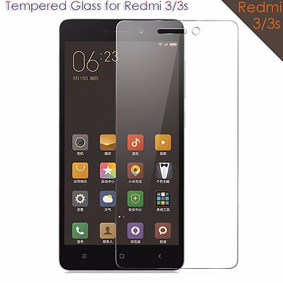 Tempered Glass Screen Protector, TPU Clear Cover Case For Xiaomi Redmi 3/3s 5'' 
