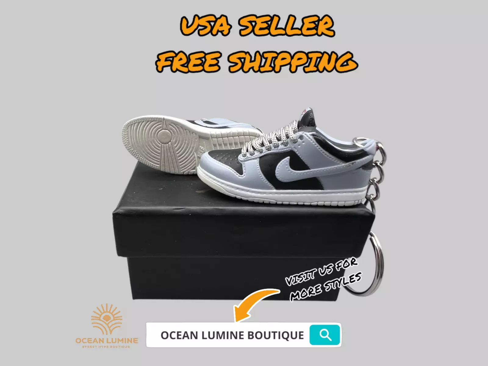 SB Dunk Low Mini Porte clés Baskets 3D, Baskets Basketball Boîte de Collection Options