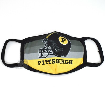 cloth mask for football helmet Pittsburgh Fashion Black Gold Cloth Face Mask Football team Helmet Washable