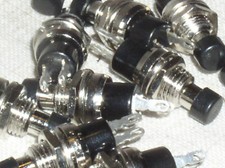 10 NEW N/C NORMALLY CLOSED BLACK PUSH BUTTON SWITCH 3 AMP 3A PUSH TO BREAK OPEN