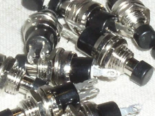 10 NEW N/C NORMALLY CLOSED BLACK PUSH BUTTON SWITCH 3 AMP 3A PUSH TO BREAK OPEN