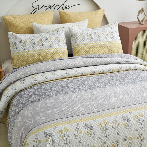 3PCS Exotic Boho Quilt Set Bedspread Coverlet Bed Cover Reversible Lightweight - Picture 32 of 87