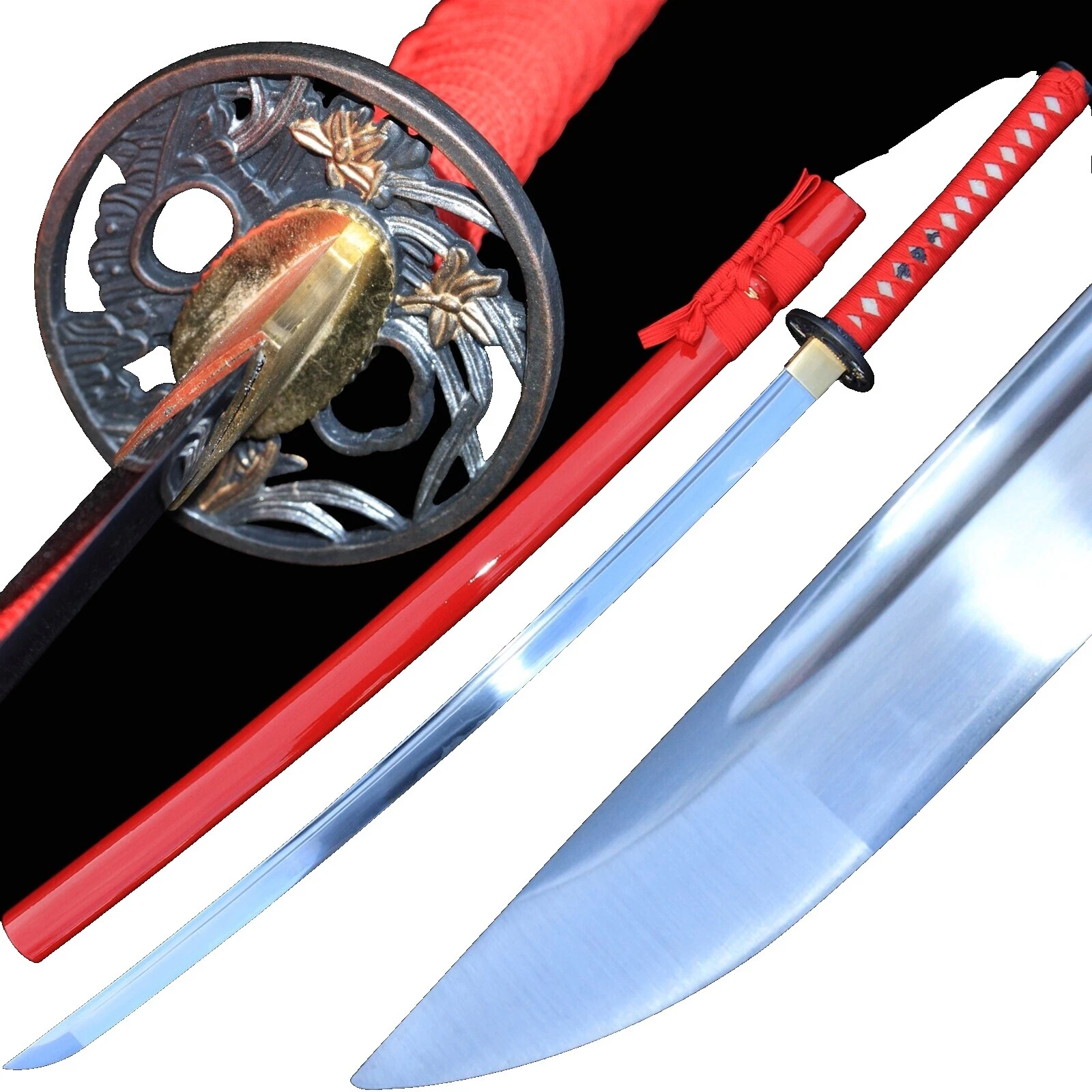 碳钢刀片武士收藏日本刀剑、军刀木柄