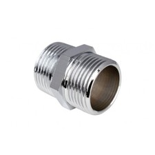Chrome Hexagon Nipple Water Pipe BSP Flexible Hose Connector Coupler Tap Adaptor