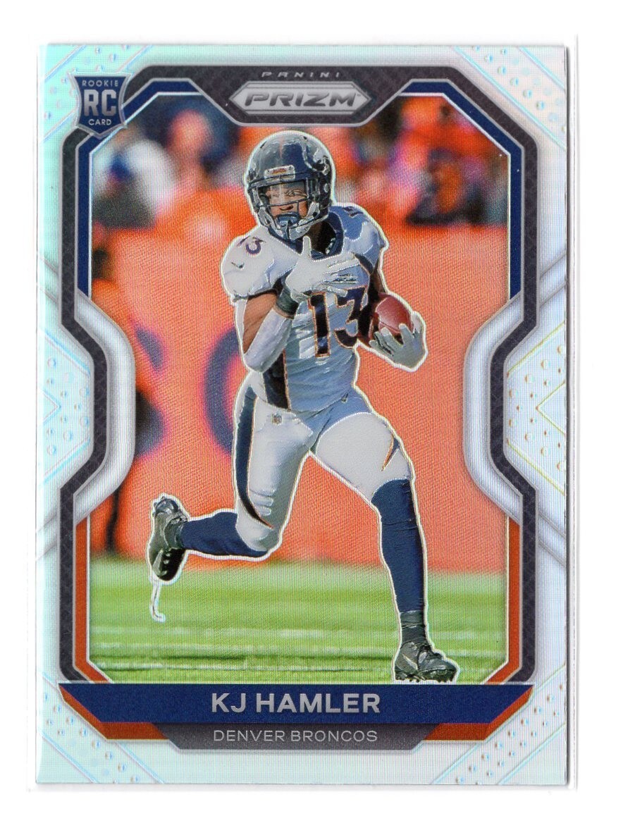 Football Card - 2020 KJ Hamler 315 Silver - Denver Broncos Panini Prizm RC
