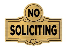 Designer No Soliciting Sign 3" x 4"