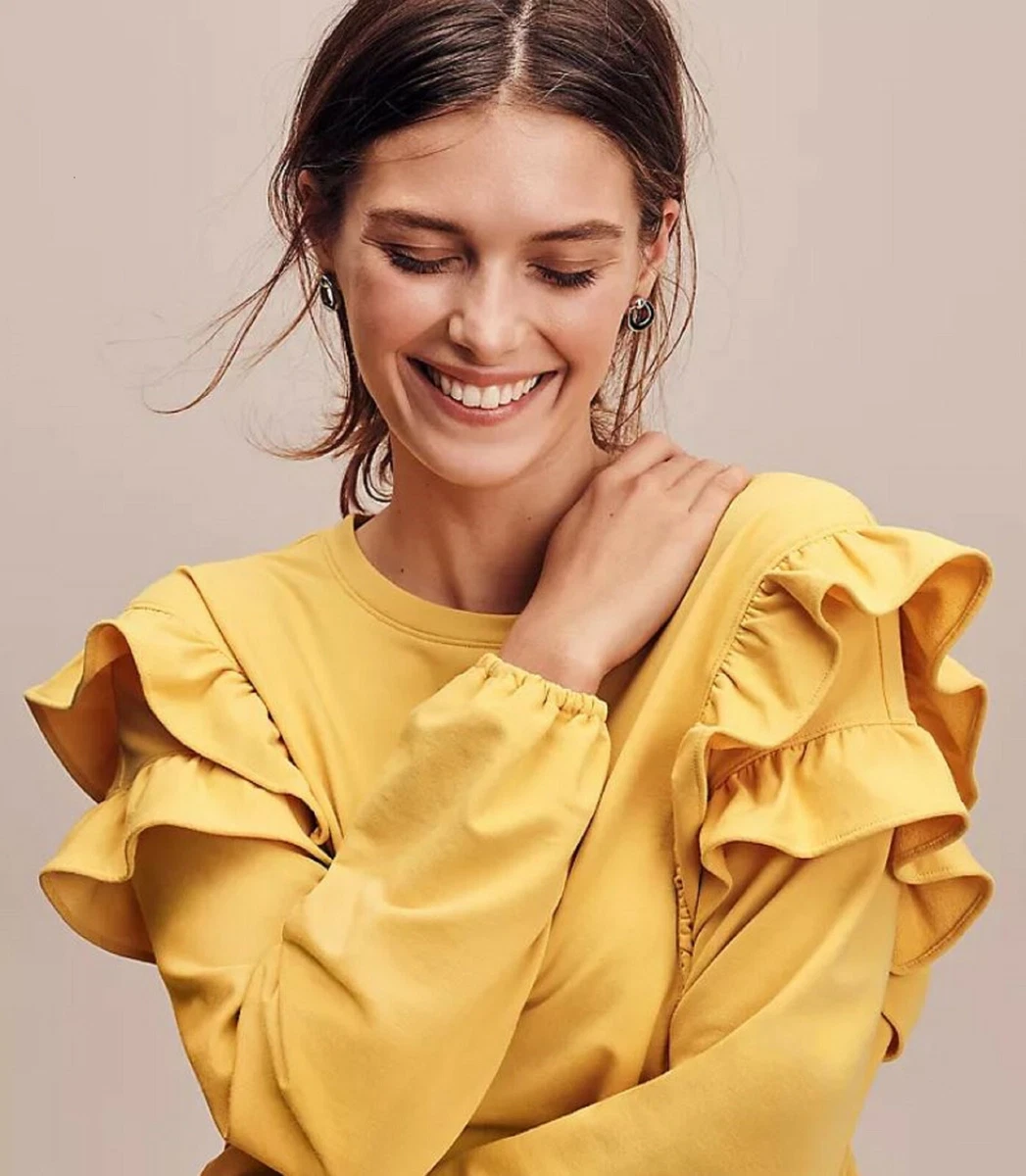 Sweatshirt with hotsell ruffle sleeves