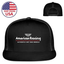American Racing Classic Black Trucker Hat Cap Adult Size